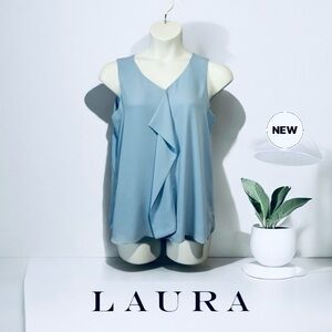 NEW, Laura, Sleeveless Blouse With Layered
Effect, Size 8, Blue